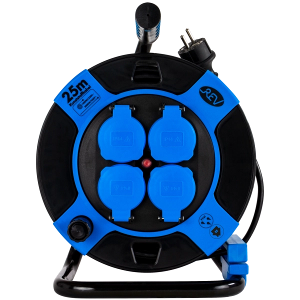 Kabeltrommel, Kunststoff, 4-fach, IP44, 25m 